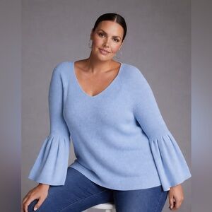 Chico’s Breathable Cotton-Blend Bell Sleeve Top